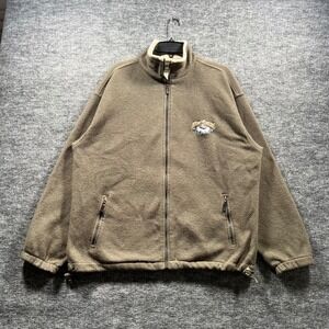Cheneral The Original Mens Large Full Zip Fleece Jacket Olive Green Sherpa Lined